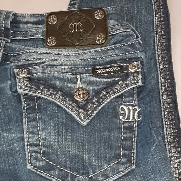 MISS ME  Bi LATERAL BORDER DOWN BOTH LEGS SKINNY JEANS, SIZE 26 - Picture 9 of 13